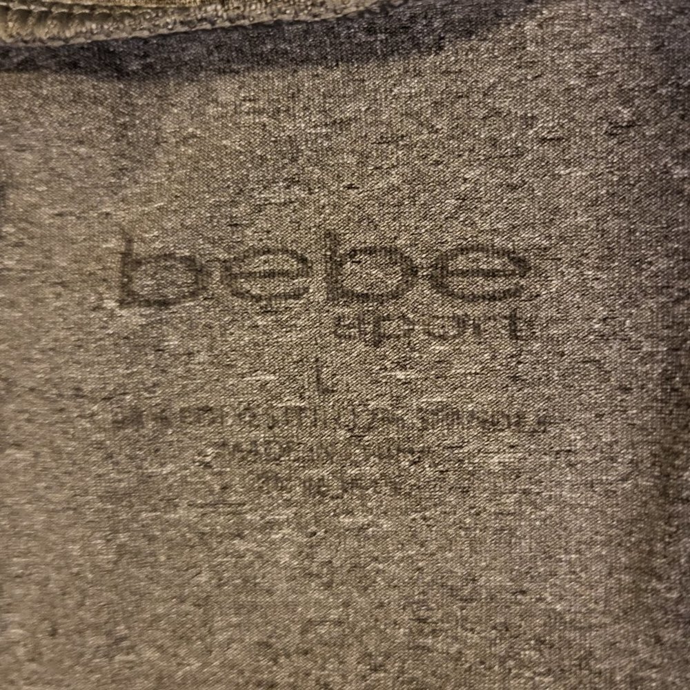 bebe Sportswear 1/4-Zip Pullover Black and Gray SIZE: LARGE - Picture 7 of 9